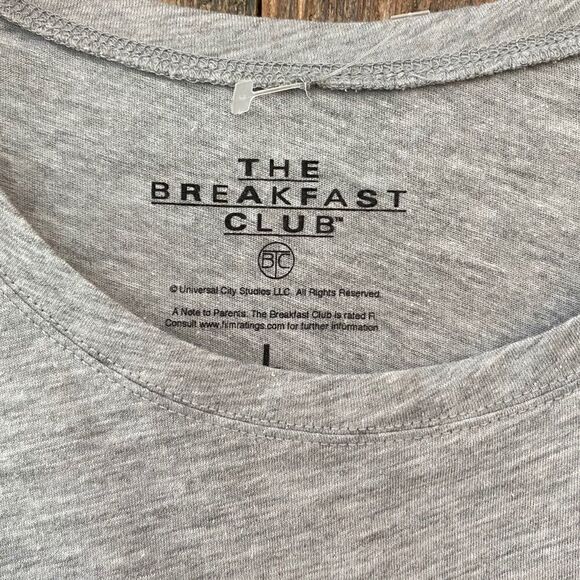 The Breakfast Club Sz L Gray NWOT Group Photo T-Shirt 1984 Cult Classic Movie - Picture 7 of 7